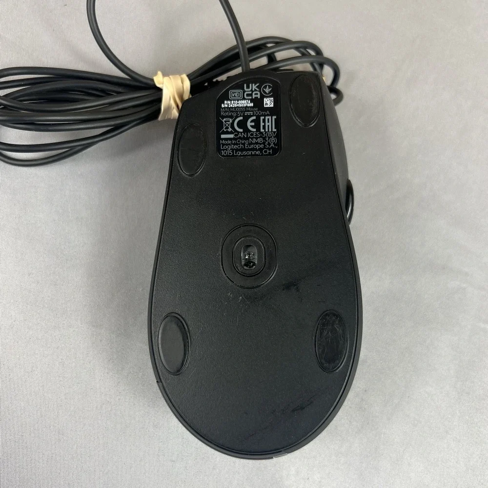 Logitech MU0055 Wired USB Mouse Ergonomic Scroll Wheel Tested Working